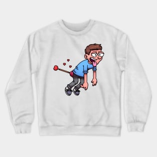 Floating Man Shot By Cupid’s Heart Arrow Crewneck Sweatshirt